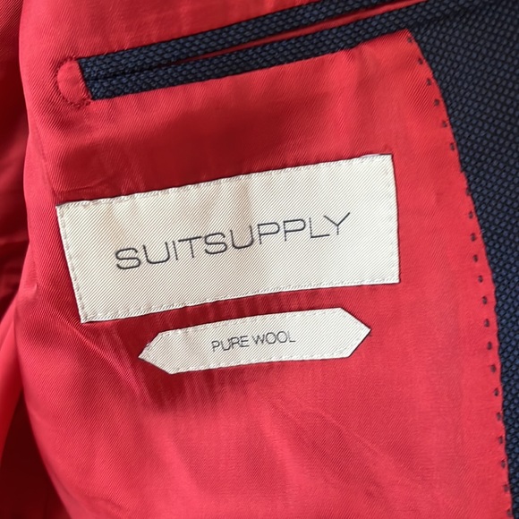 *As-is* $649 Suitsupply 42R Sienna navy birdseye suit jacket 100% Wool VBC - Picture 13 of 15
